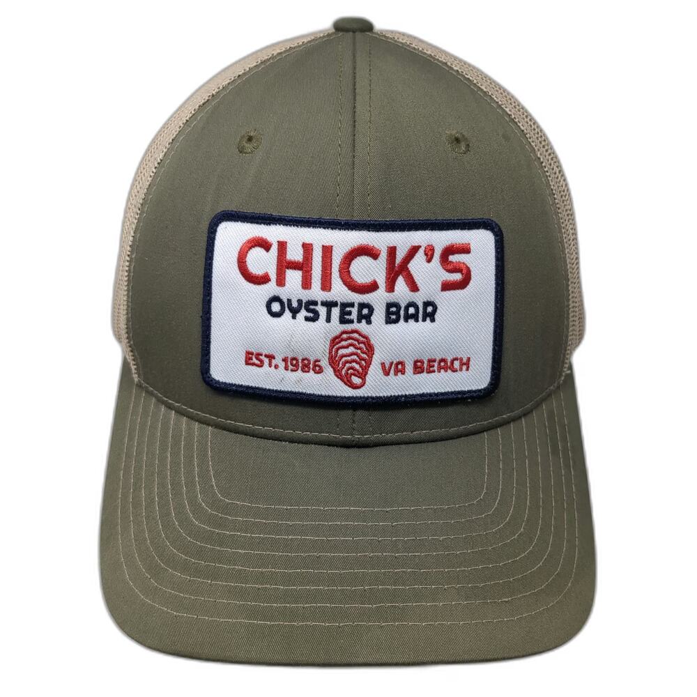 Richardson Trucker Hat Green One Size Chick's Oyster Bar VA Beach Snapback
